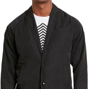 Kenneth Cole Reaction Black Lightweight Shirt Jacket with Notched Lapels